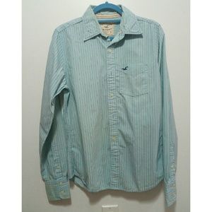 Hollister men's blue button down shirt